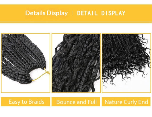 Peluca de Cabello Sintético con Trenzas de Tres Hilos - Image 18