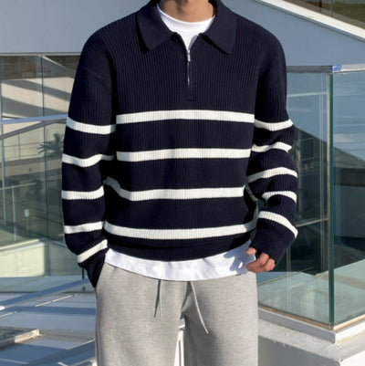 Chaqueta Suéter Hombre Cuello Medio Cierre Ajuste Relajado - Image 12