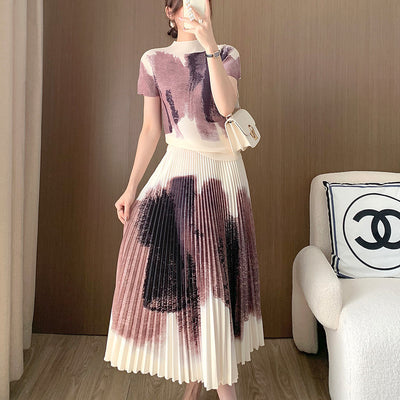 Conjunto Elegante Falda Plisada con Blusa Fashionable para Mujer - Image 6