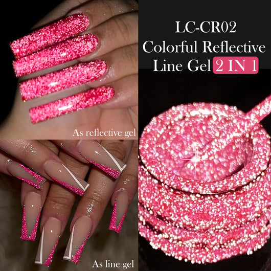 Gel de Uñas Efecto Espejo Brillante con Lentejuelas Reflectantes - Image 22