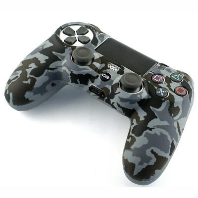Bright yellow silicone protective cover for a PS4 controller, featuring black buttons and colored action symbols. - Image 23
