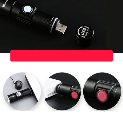 Luz Frontal LED para Bicicleta de Montaña - Recargable USB con Zoom Ajustable - Image 9