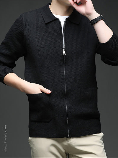 Cardigan Tejido con Cierre para Hombre - Abrigo Casual Elegante - Image 17