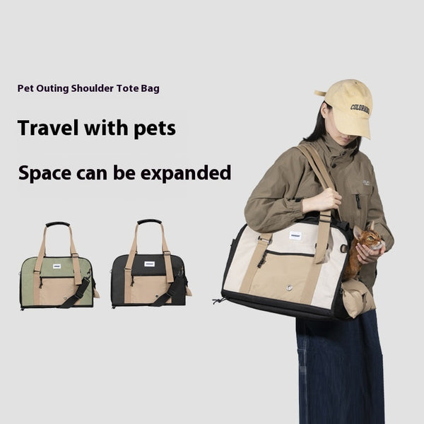 Bolsa de Lona Transpirable para Mascotas - Mochila Cruzada Portátil