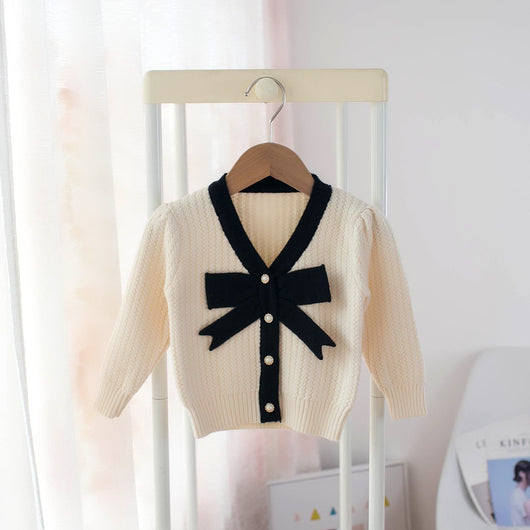 Cardigan Infantil con Moño - Suéter Elegante para Otoño e Invierno - Image 3