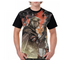 Playera Retro Suelta Estampada de Manga Corta