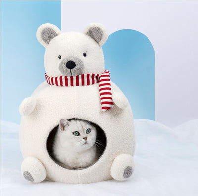 Casa Cama Térmica para Mascotas - Diseño Oso Polar 4 Estaciones - Image 10