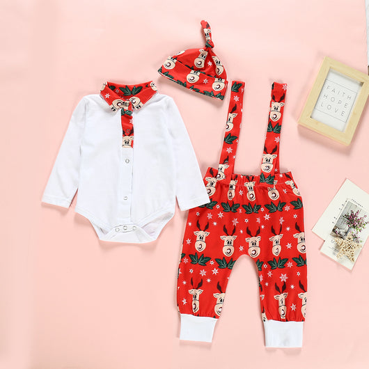 Conjunto de Tirantes Navideños Estampado Renos para Caballero