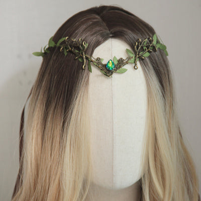 Diadema Hoja con Gota de Agua - Tocado de Hada Elfa Mágico para Mujer - Image 3