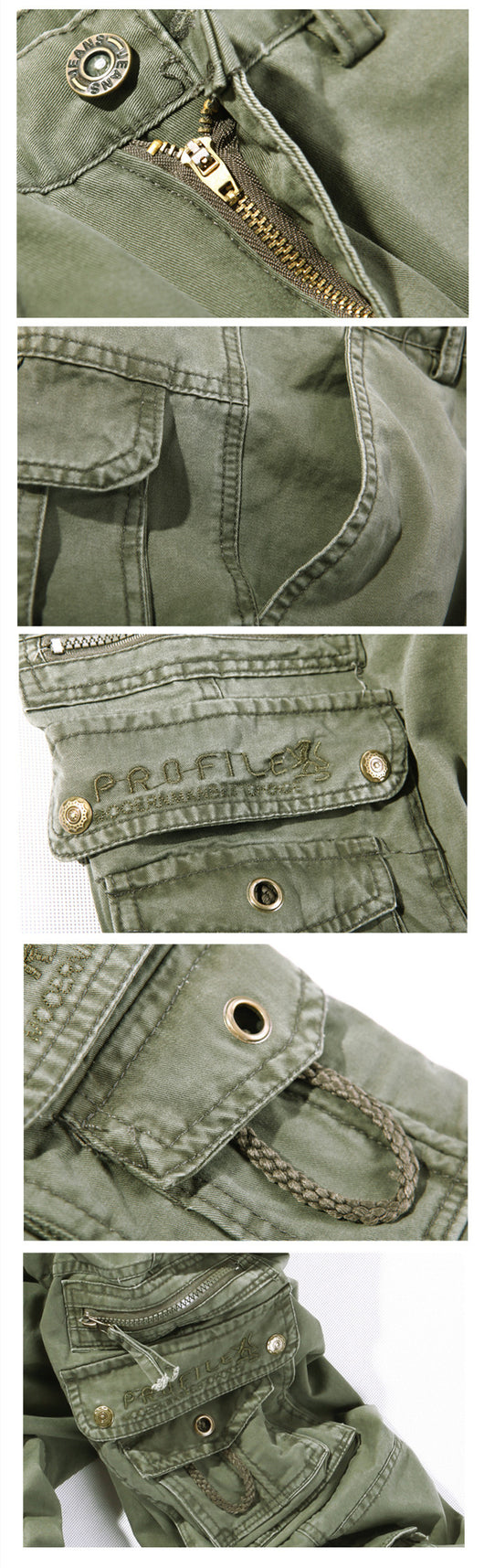 Pantalón Overol de Algodón Lavado con Múltiples Bolsillos - Image 9