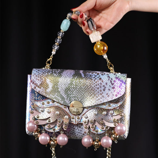 Bolso Bandolera Cuadrado Pequeño en Cuero Genuino para Mujer - Image 9