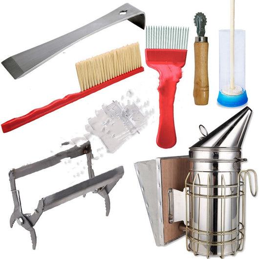Kit Profesional de 8 Herramientas para Apicultura con Ahumadores