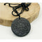 Shungite Sculpted Round Medal Pendant Creative Power Stone Cross Flower
