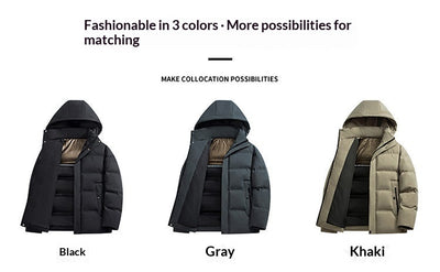 Abrigo Acolchado de Algodón para Hombre con Capucha Desmontable Forrada en Polar - Image 17