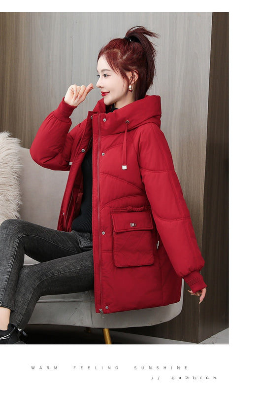 Abrigo Acolchado Grueso Talla Grande con Capucha - Algodón Cálido Invierno - Image 23