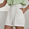 Pantalones Casuales de Cintura Alta con Estampado Leopardo Blanco