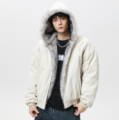 Chaqueta Acolchada de Algodón con Cuello de Forro Polar Retro para Hombre - Image 16