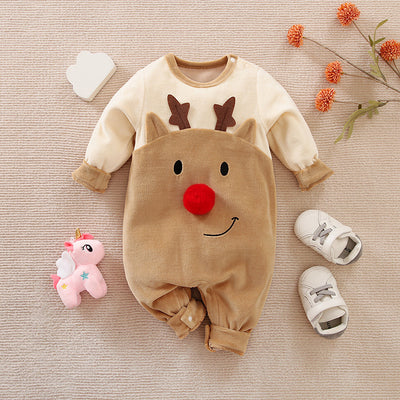 Pijama Navideño Cervatillo Bebé Grueso y Acogedor
