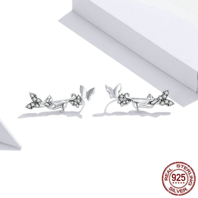 Aretes de Plata con Mariposa y Circonita para Mujer - Image 3