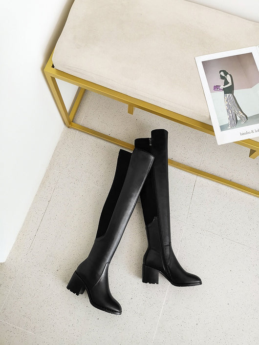 Botas Altas de Caña Larga con Tacón Grueso - Estilo Ecuestre - Image 17
