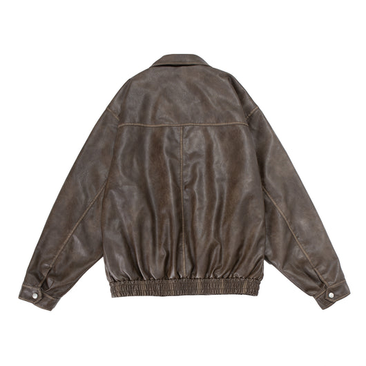 Chaqueta de Cuero PU con Solapa para Motociclista - Image 3