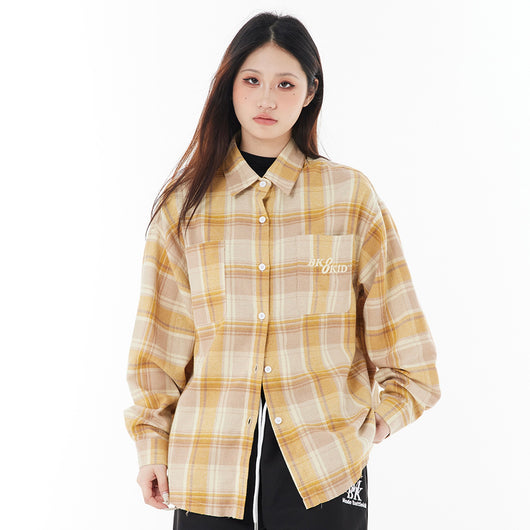 Camisa Cuadros Suelta de Manga Larga Unisex - Image 31