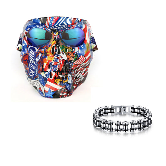 Máscara Cráneo para Motociclista con Gafas Integradas - Image 13