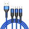 Cable de Carga Rápida Trenzado Android con Triple Conectividad