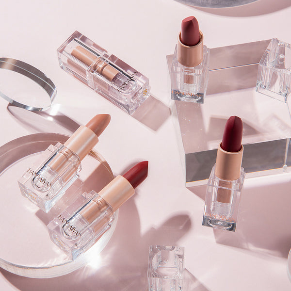 Set de Labiales Mate Tubo Cristal Cuadrado
