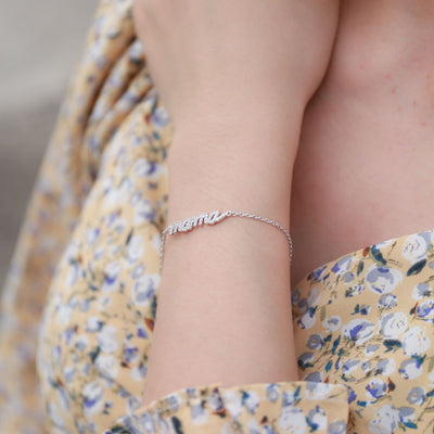 Pulsera Mamá de Plata 925 con Circonitas y Letras del Alfabeto - Image 3