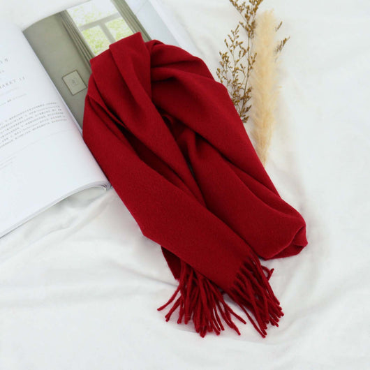 Bufanda de Lana Premium Gruesa para Invierno - Colores Sólidos Versátiles - Image 13