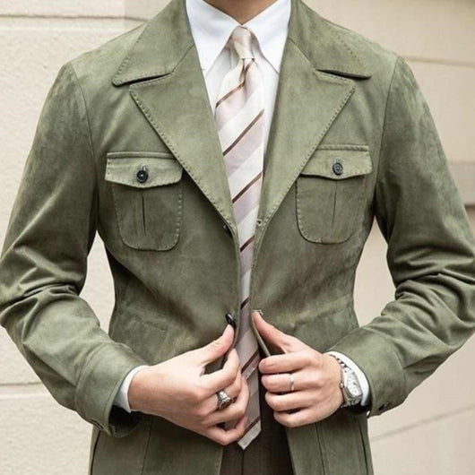 Abrigo Trench Casual Italiano de Bolsillos Múltiples para Hombre - Image 3