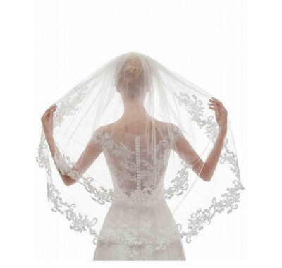 Peine de Novia con Apliques de Encaje Blanco Marfil Doble Vuelta - Image 6