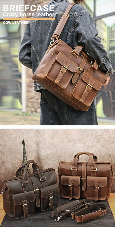 Bolso de Cuero Genuino para Negocios - Image 11