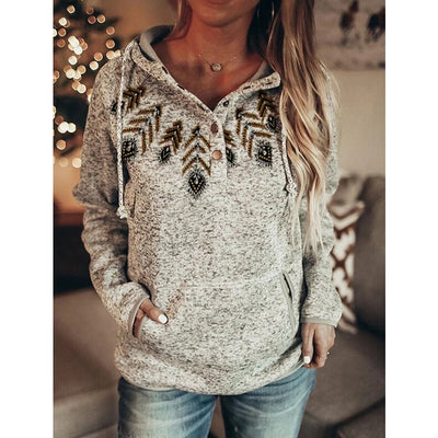 Sudadera Gris con Capucha y Estampado para Mujer - Image 13