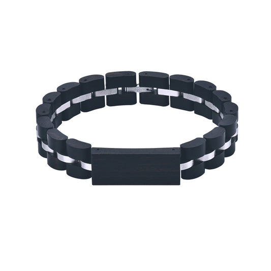 Pulsera de Madera Ébano, Sándalo Rojo y Cebra - Image 2