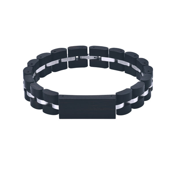 Pulsera de Madera Ébano, Sándalo Rojo y Cebra