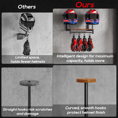 Soporte de Pared para Casco de Motocicleta en Acrílico y Madera - Image 4