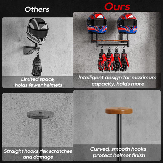 Soporte de Pared para Casco de Motocicleta en Acrílico y Madera - Image 4