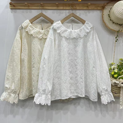 Blusa Suelta Bordada Estilo Artístico - Versátil y Cómoda