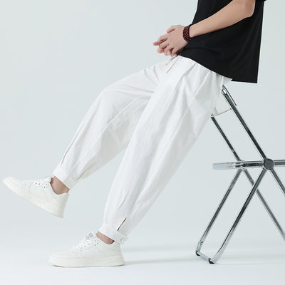 Pantalones Minimalistas para Hombre Primavera-Verano con Botones de Nudo - Image 4