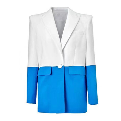 Blazer Suelto Casual con Patchwork para Mujer - Image 5