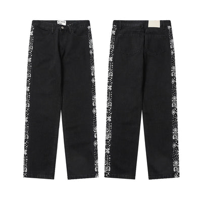 Jeans Hip Hop Vintage Desgastados con Detalles Floral - Image 6