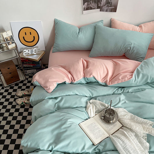 Juego de Cama de Algodón Lavado con Bloques de Color Coordinado - Image 20