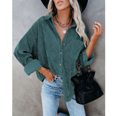 Chamarra Casual para Mujer de Solapa con Color Sólido - Otoño e Invierno - Image 8