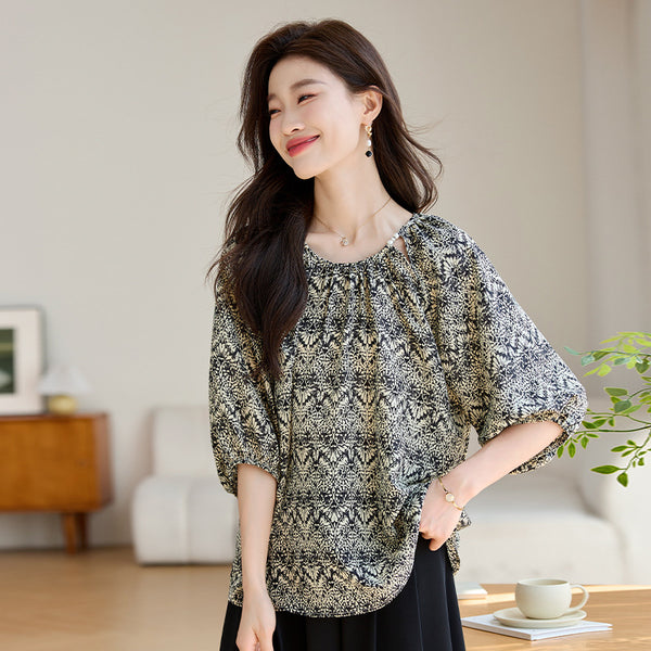 Blusa Suelta Reductora de Manga 3/4 para Mujer