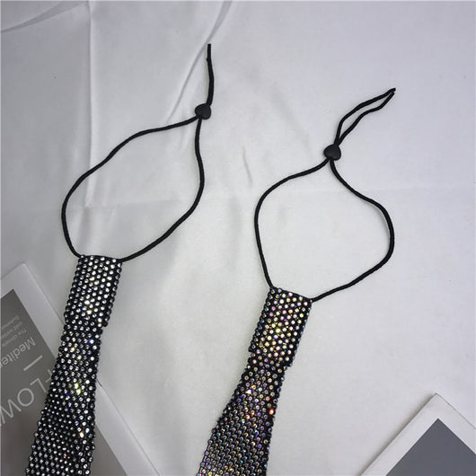 Blusa Elegante con Corbatín de Strass Brillante para Mujer - Image 15