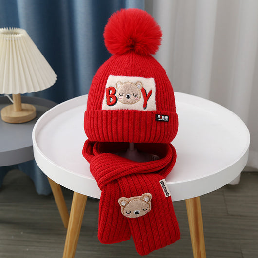 Gorro y Bufanda Tejida para Bebé - Conjunto Osito Calientito - Image 18