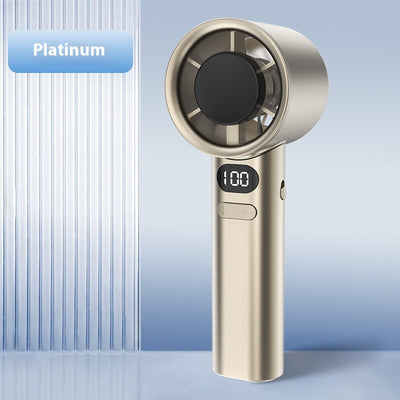 Starry Gray handheld fan with a digital display showing '100' and control buttons, featuring a sleek, modern design. - Image 13