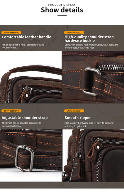 Bolsa Mensajero de Cuero Vintage para Hombre - Image 17